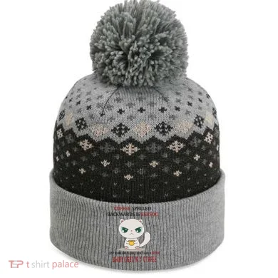 Coffee Spelled Backwards EEFOC The Baniff Cuffed Pom Beanie