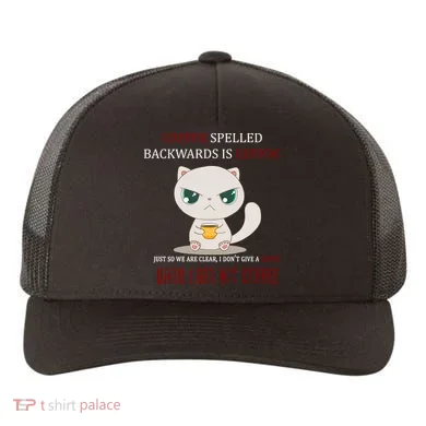 Coffee Spelled Backwards EEFOC Yupoong Adult 5-Panel Trucker Hat