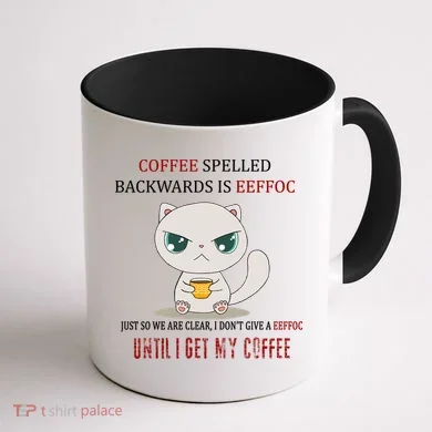 Coffee Spelled Backwards EEFOC Coffee Mug back