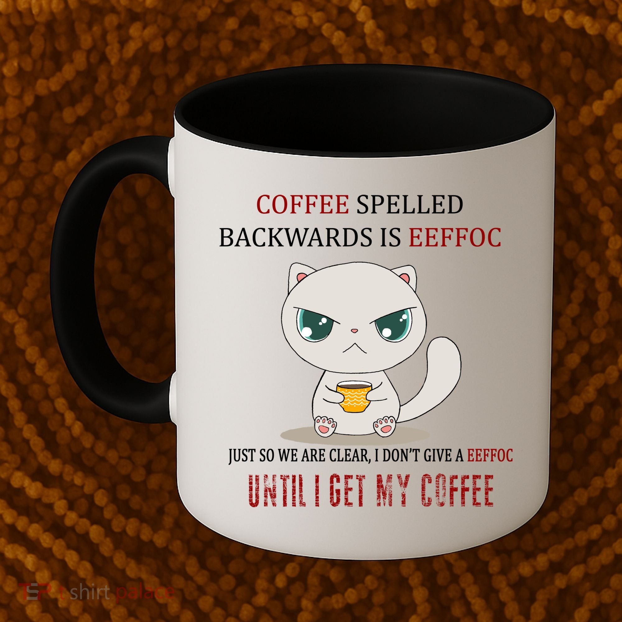 Coffee Spelled Backwards EEFOC Coffee Mug