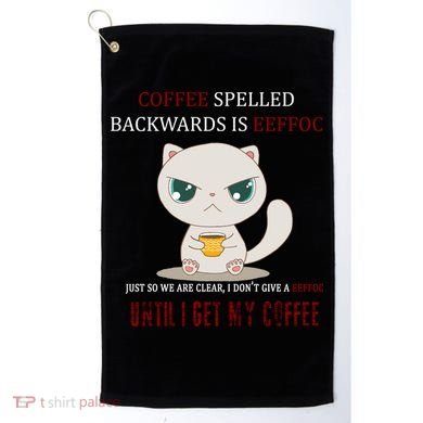 Coffee Spelled Backwards EEFOC Golf Towel