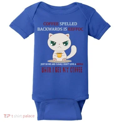 Coffee Spelled Backwards EEFOC Baby Bodysuit