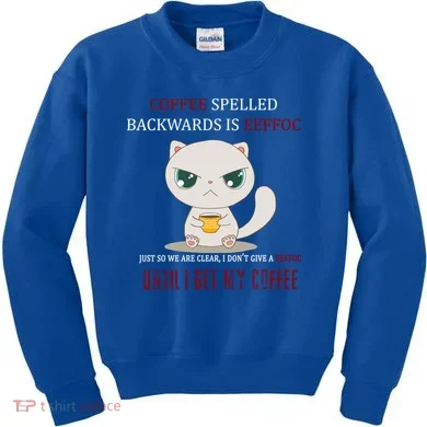 Coffee Spelled Backwards EEFOC Kids Sweatshirt