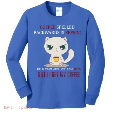 Coffee Spelled Backwards EEFOC Kids Long Sleeve Shirt