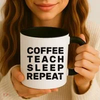 Coffee Teach Sleep Repeat Coffee Mug thumb 3