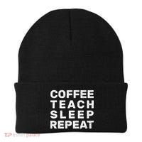 Coffee Teach Sleep Repeat Beanie thumb 0