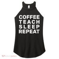 Coffee Teach Sleep Repeat Women's Perfect Tri Rocker Tank thumb 0