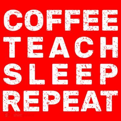 Coffee Teach Sleep Repeat Comfort Colors Heavyweight Long Sleeve T-Shirt