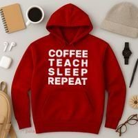 Coffee Teach Sleep Repeat Hoodie thumb 3