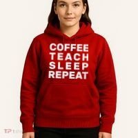 Coffee Teach Sleep Repeat Hoodie thumb 5