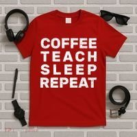 Coffee Teach Sleep Repeat T-Shirt thumb 5