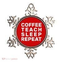 Coffee Teach Sleep Repeat Ornament thumb 0