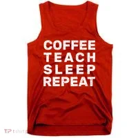 Coffee Teach Sleep Repeat Tank Top thumb 0