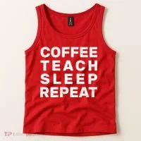 Coffee Teach Sleep Repeat Tank Top thumb 2