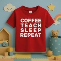 Coffee Teach Sleep Repeat Toddler T-Shirt thumb 3