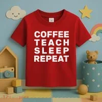 Coffee Teach Sleep Repeat Toddler T-Shirt thumb 3