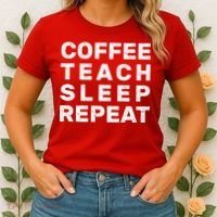 Coffee Teach Sleep Repeat Women's T-Shirt thumb 2