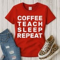 Coffee Teach Sleep Repeat Women's T-Shirt thumb 3