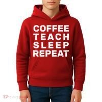 Coffee Teach Sleep Repeat Kids Hoodie thumb 4