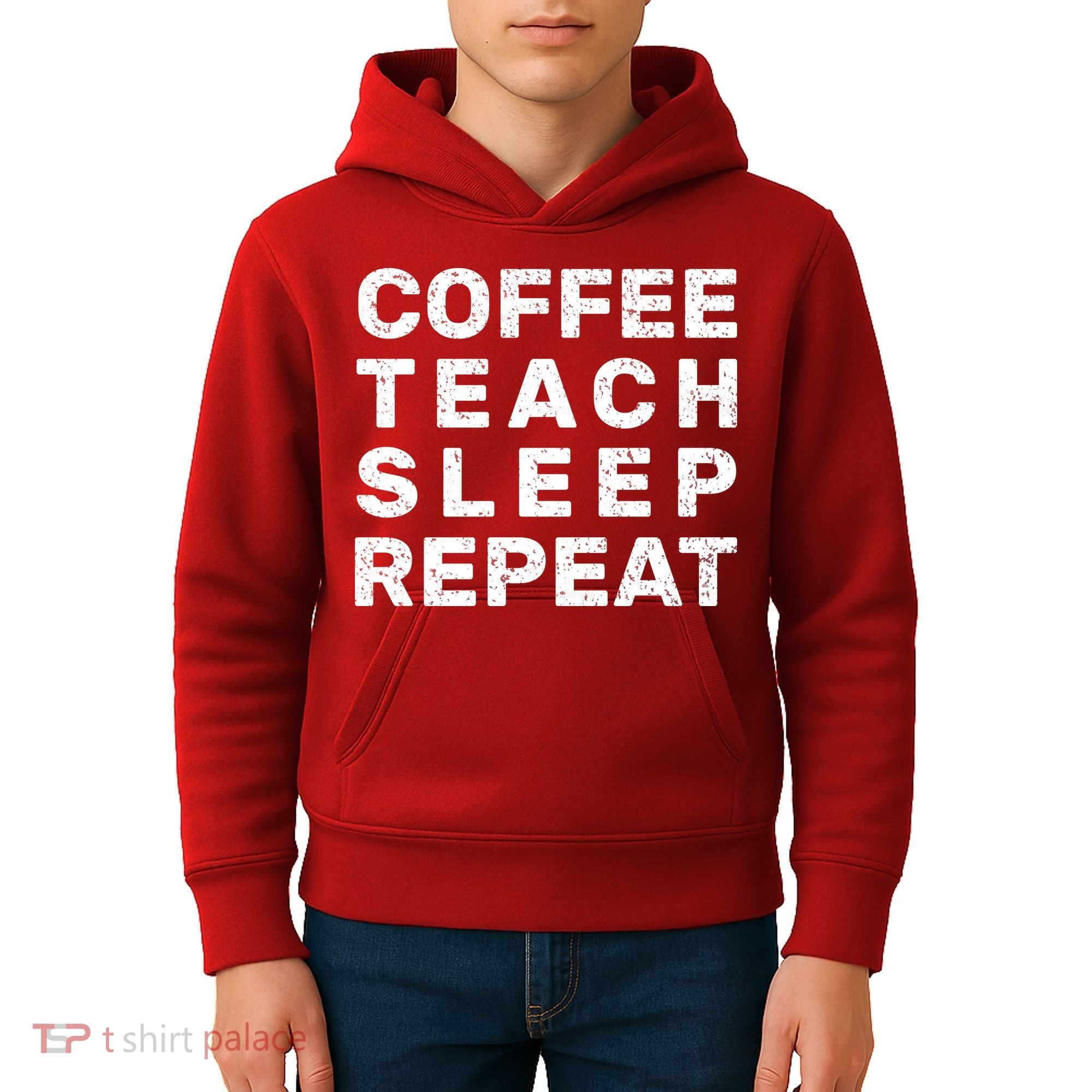 Coffee Teach Sleep Repeat Kids Hoodie