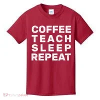 Coffee Teach Sleep Repeat Kids T-Shirt thumb 0