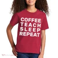 Coffee Teach Sleep Repeat Kids T-Shirt thumb 2