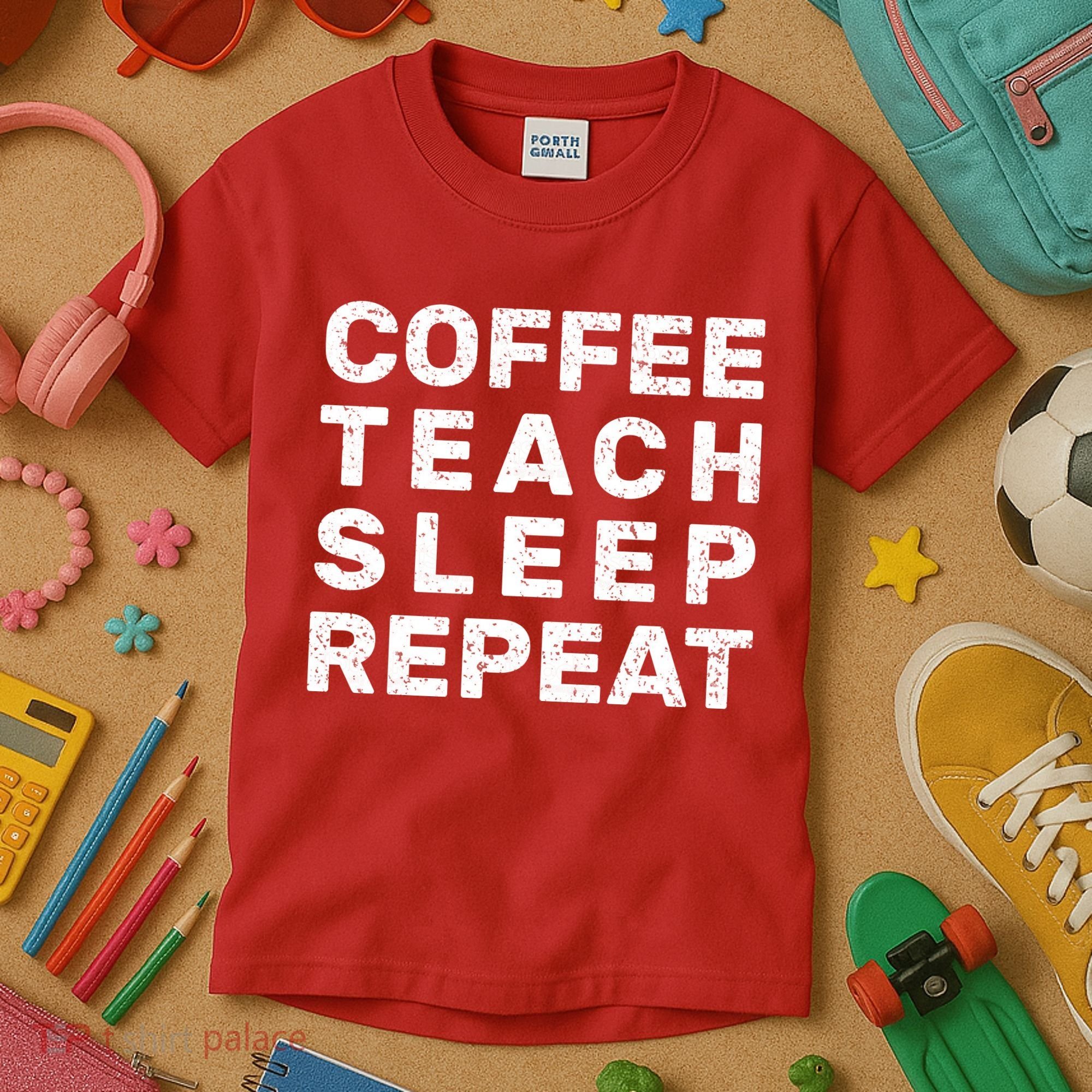 Coffee Teach Sleep Repeat Kids T-Shirt