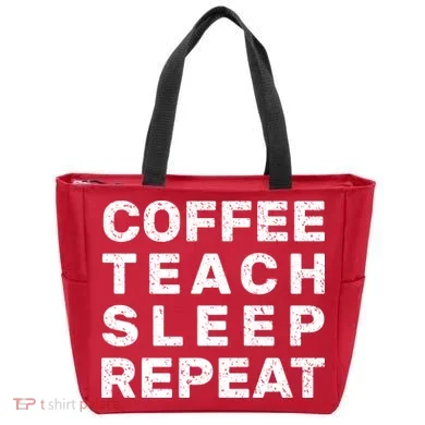 Coffee Teach Sleep Repeat Tote Bag