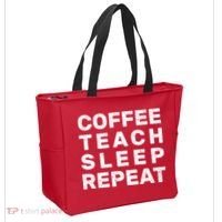 Coffee Teach Sleep Repeat Tote Bag thumb 2