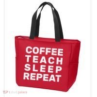 Coffee Teach Sleep Repeat Tote Bag thumb 3