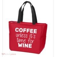 Coffee Unless It's Time For Wine Tote Bag thumb 3