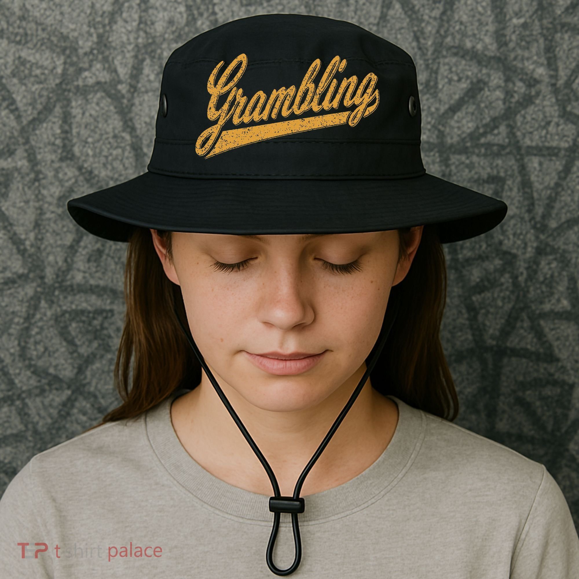 City Of Grambling La Varsity Script Sports Jersey Style Bucket Hat