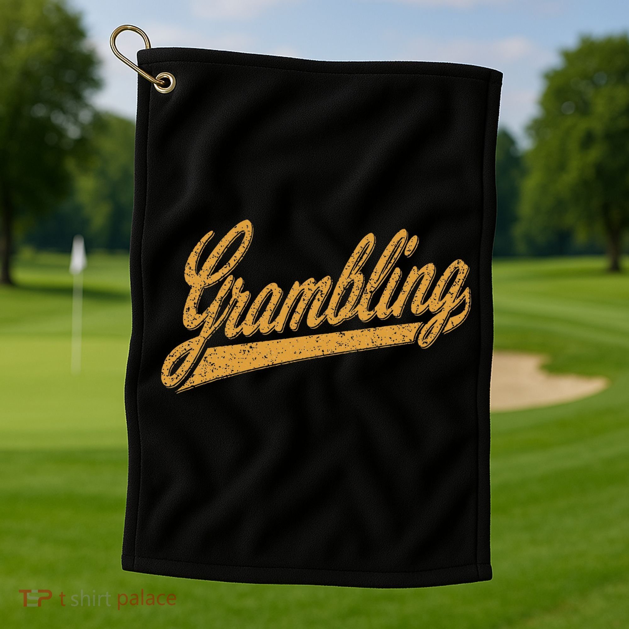 City Of Grambling La Varsity Script Sports Jersey Style Golf Towel