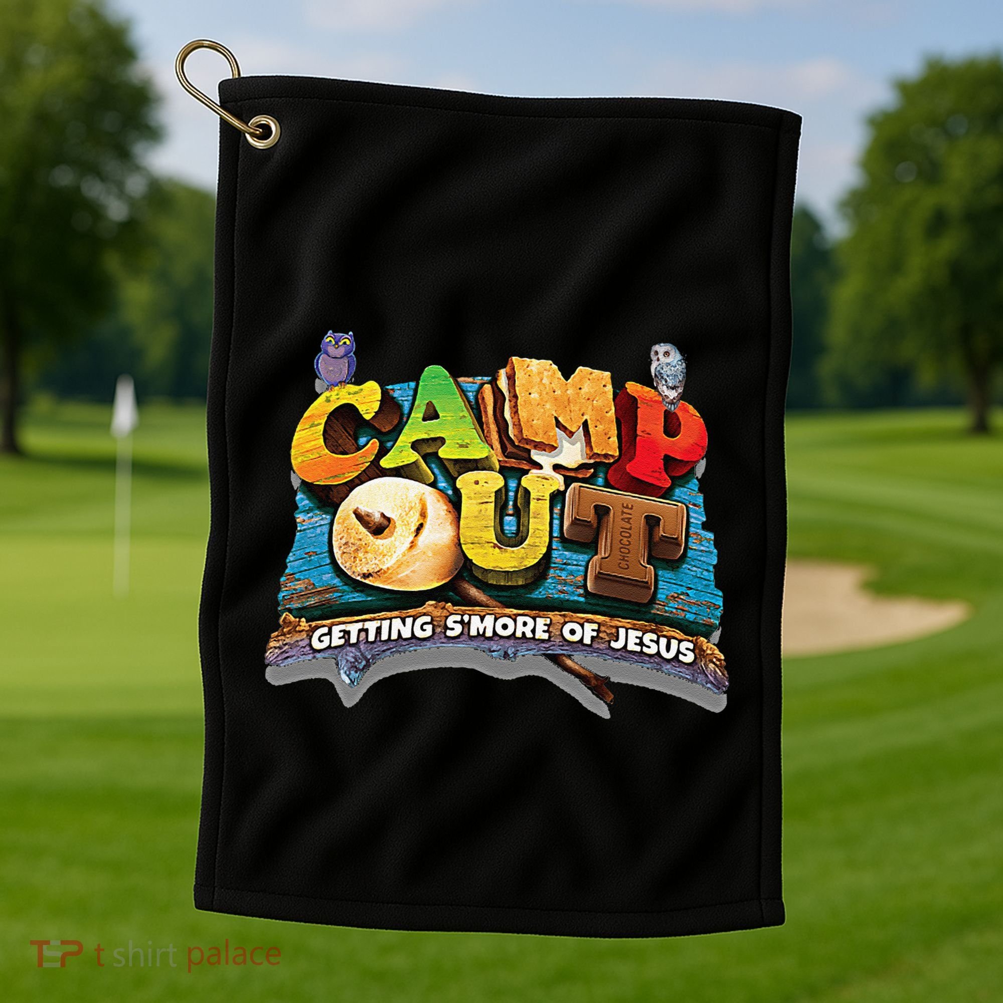 Camp Out Getting Smore Of Jesus. A Cool Summer!! Golf Towel