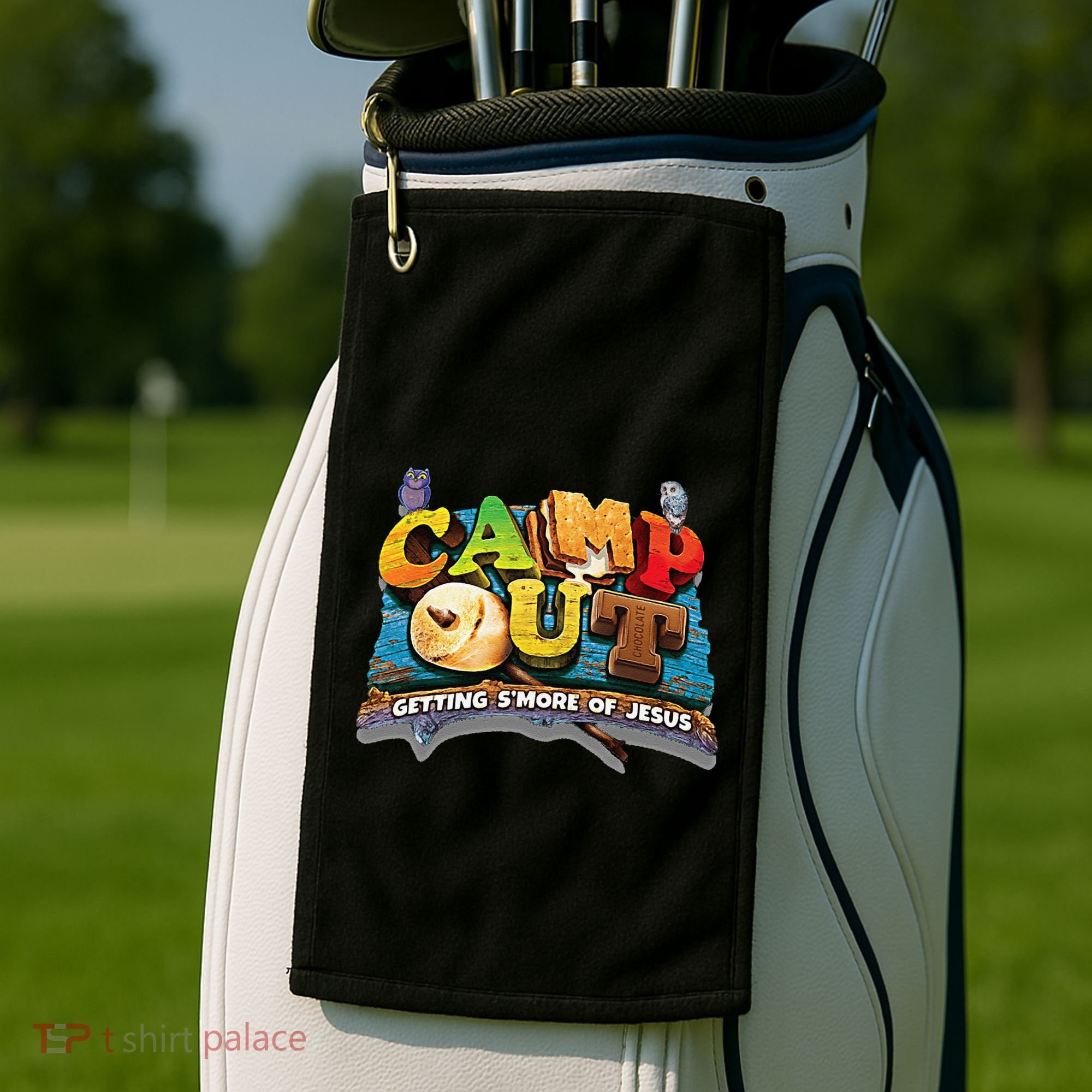 Camp Out Getting Smore Of Jesus. A Cool Summer!! Golf Towel