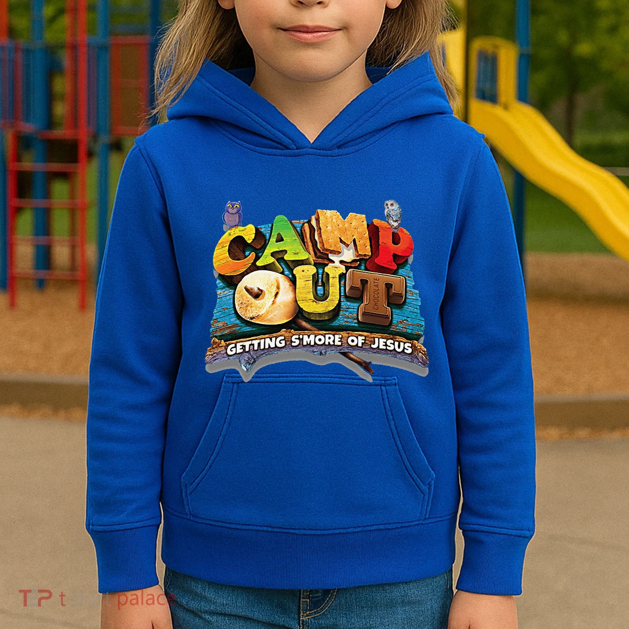 Camp Out Getting Smore Of Jesus. A Cool Summer!! Kids Hoodie