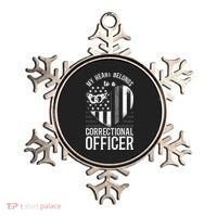 Correctional Officer Girlfriend Wife Heart American Flag Ornament thumb 0