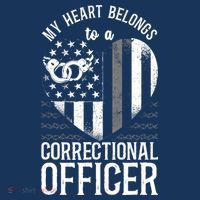 Correctional Officer Girlfriend Wife Heart American Flag Long Sleeve Shirt thumb 2