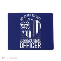 Correctional Officer Girlfriend Wife Heart American Flag Mousepad thumb 0
