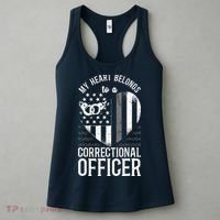 Correctional Officer Girlfriend Wife Heart American Flag Women's Tank Top thumb 3
