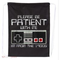 Cute Old Gamer Please Be Patient With Me Im From The 1900s Gift Drawstring Bag thumb 0
