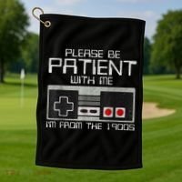 Cute Old Gamer Please Be Patient With Me Im From The 1900s Gift Golf Towel thumb 1