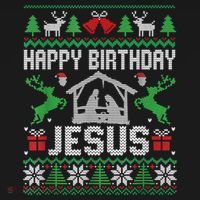 Christmas Outfit Happy Birthday Jesus Holiday Ugly Sweater Women's Tank Top thumb 5