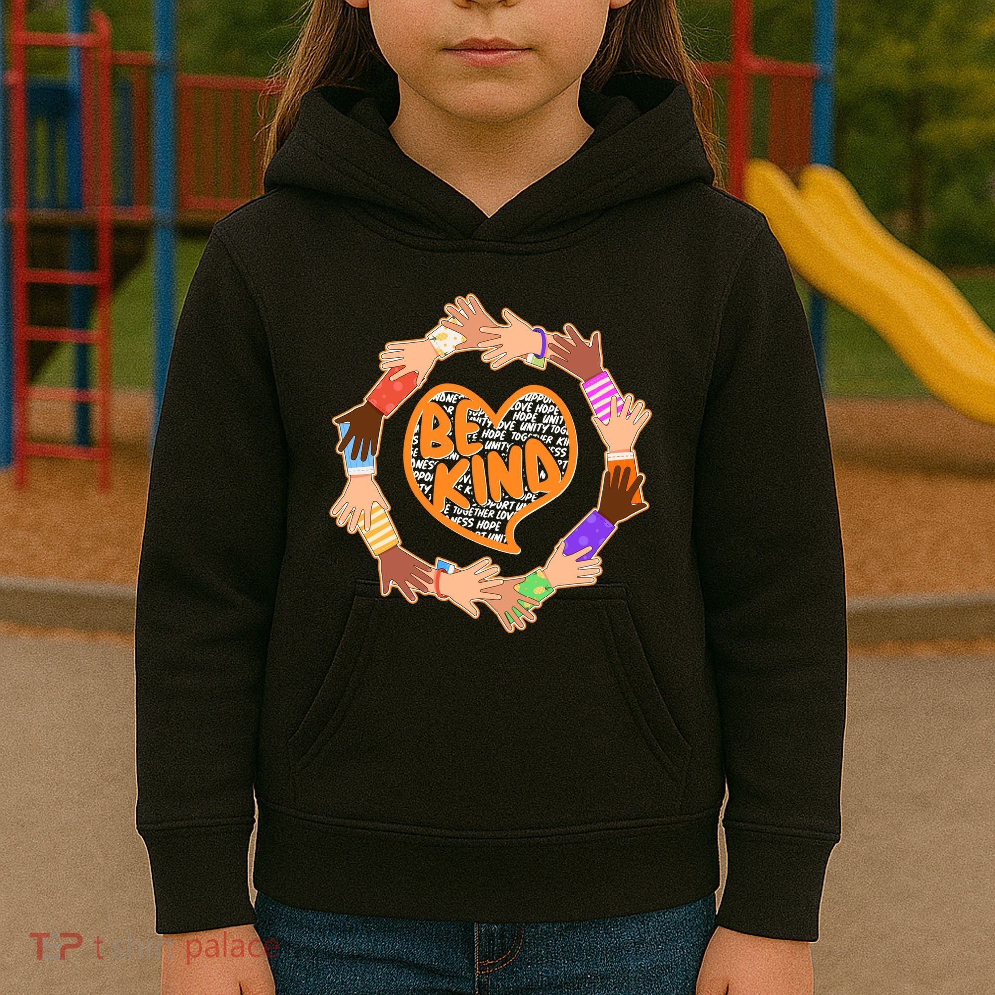 Circle Of Hands Be Kind Kids Hoodie