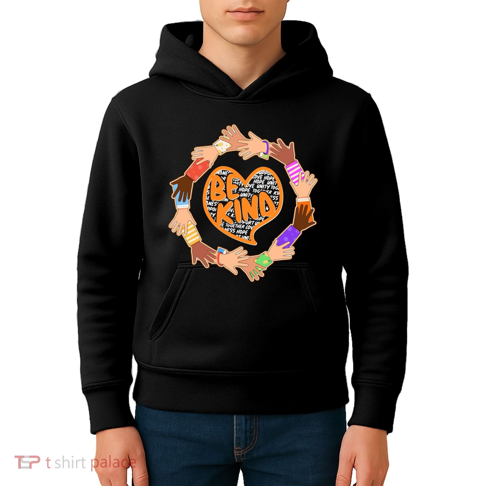 Circle Of Hands Be Kind Kids Hoodie