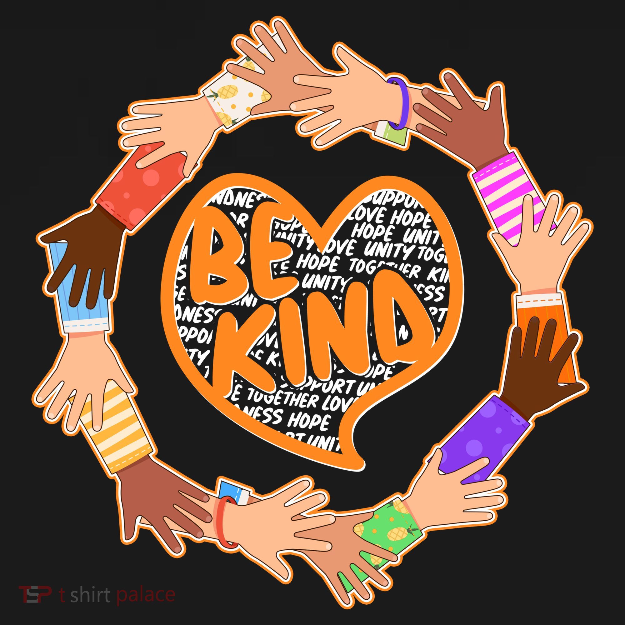 Circle Of Hands Be Kind Kids Long Sleeve Shirt