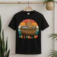 Capybara Ok I Pull Up Vintage Cute Funny Retro Rodent T-Shirt thumb 2