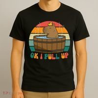 Capybara Ok I Pull Up Vintage Cute Funny Retro Rodent T-Shirt thumb 3