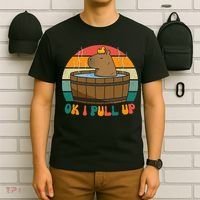 Capybara Ok I Pull Up Vintage Cute Funny Retro Rodent T-Shirt thumb 6