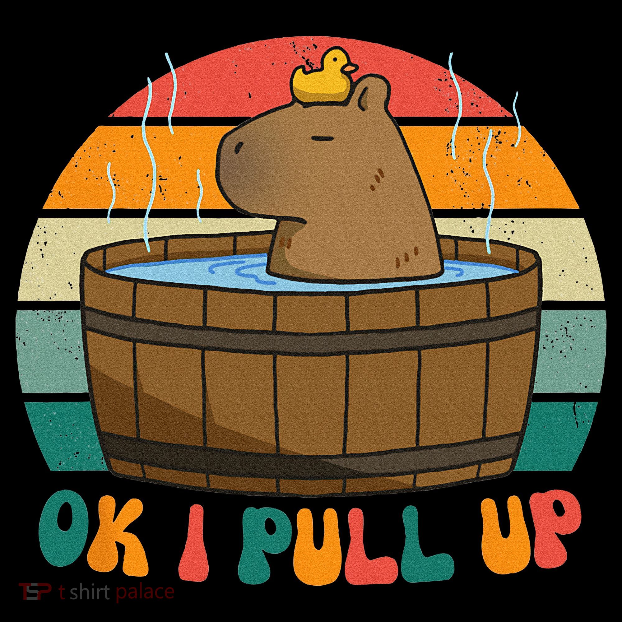 Capybara Ok I Pull Up Vintage Cute Funny Retro Rodent T-Shirt